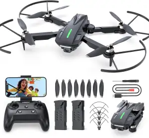 DEERC Drohne mit Kamera 1080P für Kinder, RC Quadrocopter D75 faltbar mit Wifi Ü