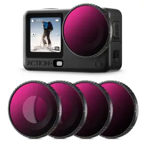 K&F CONCEPT ND&PL Filter-Set Kompatibel mit DJI Osmo Action 6, 4er-Pack Lichtred