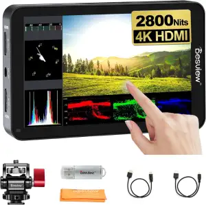 Desview R6 Kamera Field Monitor Touchscreen, 5,5 Zoll 2800 Nits Ultrahohe Hellig