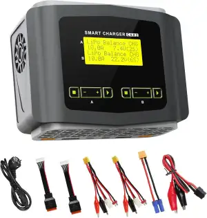 Haisito RC Lithium-Batterieladegerät AC 150W/DC 240W, Duo, LiPo-Ladegerät für Li
