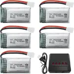 5Stück 3.7V 400mah Lithium Akku mit 5in1 Ladegerät für H99W H31 H6C H98 AT-96 TR-C385 TR-P51 TR-F...