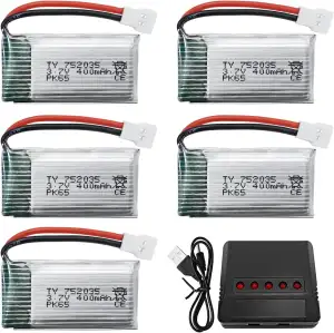 5Stück 3.7V 400mah Lithium Akku mit 5in1 Ladegerät für H99W H31 H6C H98 AT-96 TR