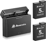 Powerextra 2 Stück Ersatzakku für DJI Action 5/4/3 und dual Ladegerät kompatibel mit DJI Action 5...