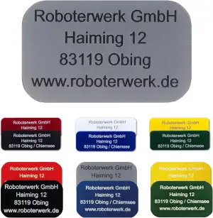 Roboterwerk Drohnen Kennzeichnungsschilder mit Lasergravur | Aluminium | 31x19mm oder 30x10mm | silber eloxiert | Text | e-ID und Registrierungsnummer | Aufkleber (Silber, 31x19mm)