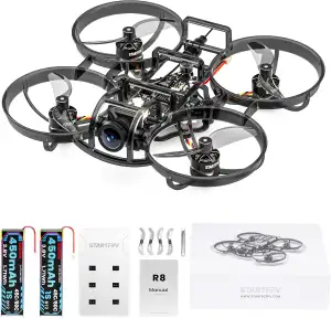 R8 ELRS Tiny Whoop Quadcopter,Ultralight 1S 80mm Micro FPV Drohne BNF mit 2 Batterien Fly12 Mins für FPV Freestyle Racing Indoor,Matrix G4 5IN1 FC,FOV160 °,0802 20000KV Brushless Motor