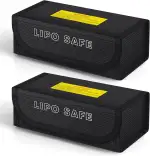 2 Stück Lipo-Sicherheitstasche, Feuerfeste Sicherheitsschutztasch, Lipo Batterie Tasche Feuerfest Explosionsgeschützte Batterie Safe Bag für Charge, Lipo Akku Tasche, Lipo Safe Bag