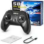 STARTRC S8 RC Flight Simulator Fernbedienung- 8 Kanäle FPV Drohne Games Controller Unterstützung Populäres System&Plattform- Ideal für Anfänger Piloten Berufsausbildung Erfahrung(Modus 2) (Schwarz)