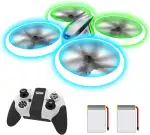 AVIALOGIC Q9s Drone Drohne für Kinder mit Höhehalten und Kopflosem Modus,RC Quadcopter mit Blauen & Grünen Lichter und 2 Akkus,Spielzeug Drohne für Kinder und Anfänger