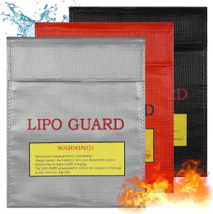 Feuerfest Wasserdicht Safe Bag, Feuerfeste Akku Tasche, wasserdichte Ladetasche, Explosionsgeschützte Feuerfeste Dokumententasche für Lipo Batterie (Silbergrau + Schwarz + Rot, 22.5 x 18.5cm)